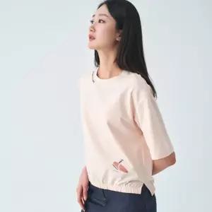 [지센] 여성 밑단 밴딩 5부 티셔츠 LSTSO478_PE