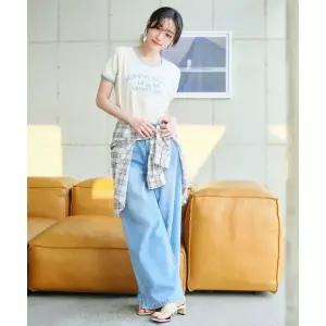 리 Lee 우먼 썸머 오버사이즈드핏 텐셀 데님 팬츠 인디고 미듐 LE2602IP77IM 164592
