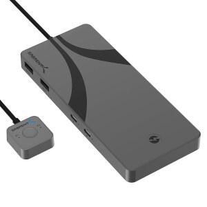 SABRENT Thunderbolt 4 KVM 스위치, 3배 2배 / 8K@60Hz 타입 DSC 3.0) 3.2x2 10Gbps 4배 (SB-TB4K) A (PD C USB-C 4K@144Hz 60W | 40Gbps, 지원 충전 USB