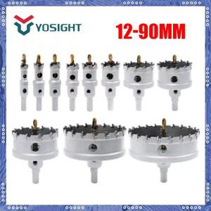 12-90mm TCT 구멍 톱 드릴 비트 합금 초경 코발트 강철 커터 스테인레스 스틸 플레이트 철 금속 절단 키트