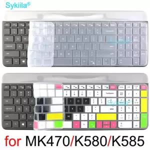 Logitech MK470 K470 K580 K585 유선 세트 실리콘 보호기 스킨 케이스 필름 용 MK470 키보드 커버 블랙 액