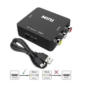 호환 HD 1080P RCA AV to HDMI 컴포지트 어댑터 컨버터 비디오/오디오 신호 CVBS NTSC PAL 출력 지원