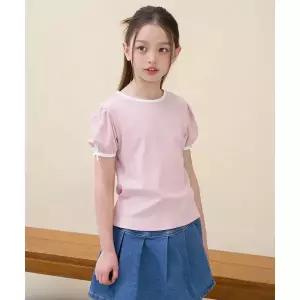 빈폴 키즈 빈폴 BEANPOLE KIDS 여아 베이직 골지 반소매 티셔츠 - 라이트 핑크 BI6342G07Y BI6342G07Y 4376