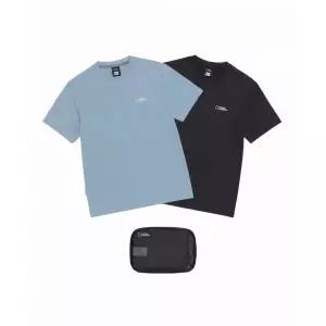 NATIONALGEOGRAPHIC 내셔널지오그래픽 N265UPA910 유니 메이스 기능성 2PACK 반팔 티셔츠 STEEL BLUE 2