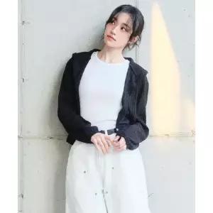 브랜드정품 LEE 우먼 후드 긴팔 티셔츠 블랙 147542