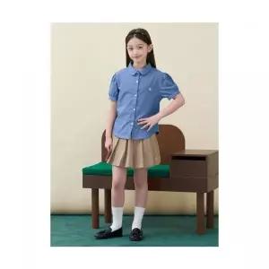 빈폴 키즈 BEANPOLE KIDS Essential 여아 샴브레이 반소매 셔츠 - 스카이 블루 BI6365GE2Q 473024