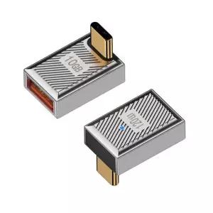 USB3.1C타입 M to USB3.0 F 고속 120W6A 상하꺾임젠더