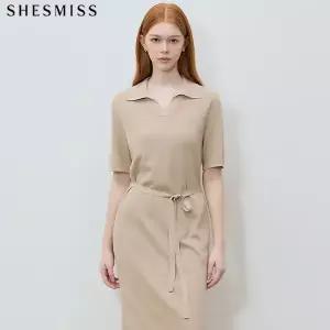 [쉬즈미스] 품격있는 오픈 카라 니트 원원피스