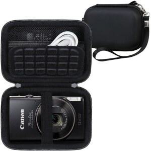 [미국배송] 캐논 파워샷 ELPH 360 HS A / IXY 650 IXUS 285 소니 DSCW830 캠코리 바호알드 디지털 카메라 브이로그 카메라 여행 가방 배터리용 메시 포켓 블랙