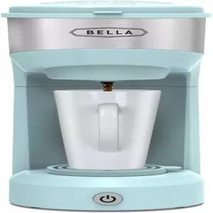 BELLA 듀얼 브루 1인용 커피 메이커 K-Cup 및 분쇄 모두 추출 가능 대용량 14oz 원터치 간편 작동 자동