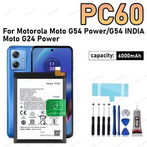 모토로라 모토 G24 G54 5G 파워 전화 교체 배터리  새  PC60 6000mAh