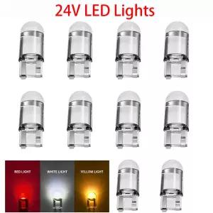 화물차차폭등 사이드등 10pcs 24V LED 빛 T10 W5W COB SMD 자동차 전구 트럭 인테리어 읽기 번호판 램프 흰