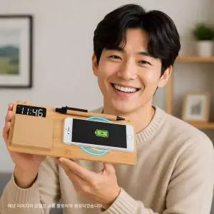[RIZPICK]탁상용 시계 무선패드 블루투스 충전기