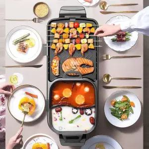 반반 전기 불판 실내용 무연 바베큐 삼겹살 용기 코팅