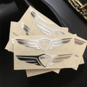 3D 자동차 로고 스티커 금속 문자 Genesis GV70 EV BH 2019 2020 2023용 실내 장식