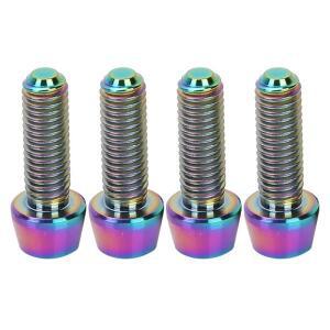 4개 M5x15mm 자전거 티타늄 합금 테이퍼 볼트 산악 스템 고정 나사