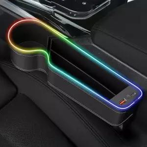 차량용 컵홀더 USB 수납함 LED 틈새 포켓 자동차 차량 정리함 정리 수납 스마트폰 거치대 충전 포트 다용도