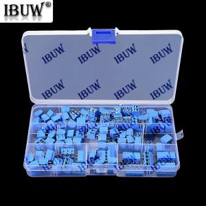 100PCS PCB 스크류 터미널  커넥터 KF301 피치 5.0MM 2P 스플라이스 가능 키트 박스