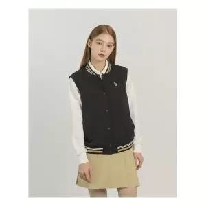 헤지스골프 헤지스 골프 여성 25SS ONLINE EXCLUSIVE 블랙 여성 우븐 집업 베스트 점퍼 HWJU5A992BK 472299