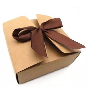 정사각형 포장박스 크래프트지 리본장식 기념일 생일 답례품 소형 선물용 종이상자