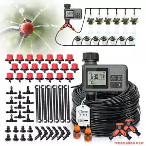 점적호스 관수자재 농업용 30-5m 정원용 LCD 버튼 타이머 관개 세트 0-80L/H 회전 조절 노즐 스마트 디스플