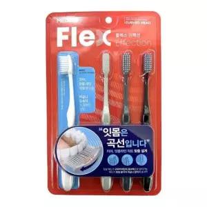 어금니칫솔 메디안 플렉스 이펙션 곡선 미세모 칫솔 4개입