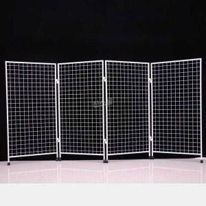 접이식 스탠드 철재 휀스망 메쉬망 흰색 소품 네트망 100x136cm 펜스 진열대 전시대