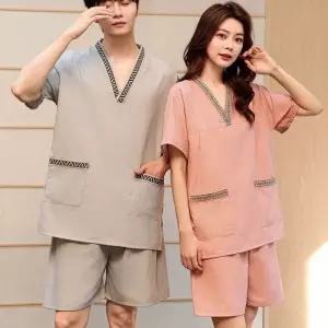 사우나 찜질복 찜질방 숯가마 황토 상하복 상하의 M 로즈 핑크 여성