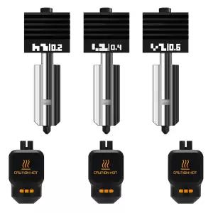 밤부 실험실 P2S/H2D/H2S/H2C용 3PK 0.2+0.4+0.6mm p2s 핫엔드 키트 P2S 노즐 경화강 마모 방지 및 누수