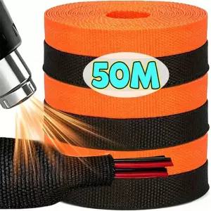 1~50m 편조 케이블 슬리브 직경 PET 열수축 튜브 절연 난연성 가능 와이어 랩 쉐스 정리기