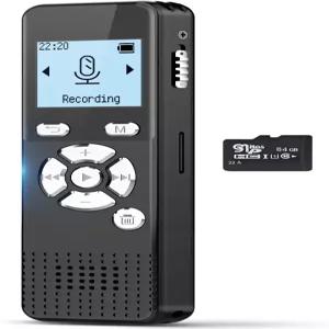 재생 기능이 있는 디지털 음성 인식 녹음기 - 5300시간 녹음 72GB 오디오 장치 USB 마이크 비밀번호가
