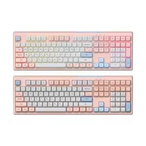 주연테크 핑크 유선 키보드 멤브레인 사무용 USB-C 긱스타 MNS