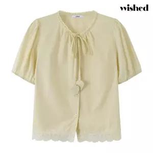 [위시드]러블리 리본 반팔 블라우스 (WIDBBL024)