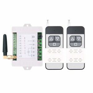 모터 무선 리모컨 스위치 110V 220V AC 10A 고출력 롤러 셔터 도어 전기 커튼 후진, 광전압 85V-250V 433MHz RF 릴레이