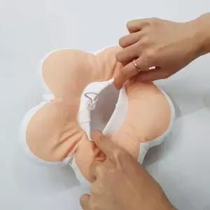 M 쿠션 넥카라 핑크 강아지 쿠션넥카라 꽃피는 고양이