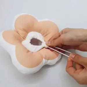 [골드스마일]넥카라 핑크 꽃피는 강아지 고양이 쿠션넥카라 S 쿠션