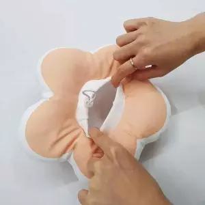 [골드스마일]M 쿠션 넥카라 핑크 강아지 쿠션넥카라 꽃피는 고양이