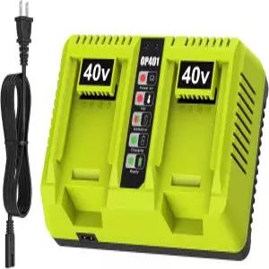 Ryobi 40V 배터리 충전기의 2포트 OP401 교체 지원
