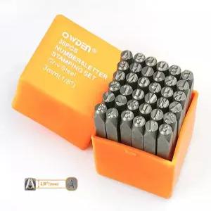 OWDEN 프로페셔널 36Pc 스틸 메탈 스탬핑 공구 세트 1/8 3mm 번호 및 레터 펀치 주얼리 공예 위한 합금