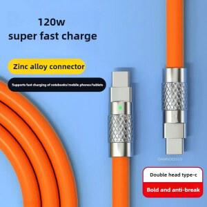 호환 새로운 120W 7A 초고속 충전 PD 유형 C 액체 실리콘 케이블 용 1M 1 5M 2M Usb 케이블 Usb C-C 충전기 케이블