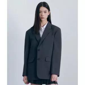 MUSINSA STANDARD WOMAN 우먼즈 오버 숄더 오버사이즈 블레이저 [그레이] 114133