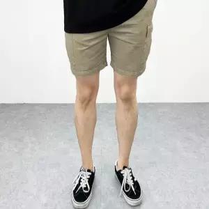 [하프클럽/] 남자 빅사이즈 슬림핏 여름 면 워싱 카고 포켓 숏 밴딩 반바지 5