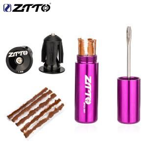 호환 ZTTO MTB 도로 자전거 자전거 튜브리스 타이어 수리 도구 타이어 빠른 수리 키트 펑크 실란트 고무 줄무늬 유지 보수 미니 도구
