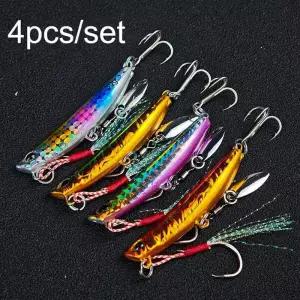 Ackibbik 4 개/대 5.8cm/30g 바닷물 낚시 지그 라이트 수직 어시스트 후크 포함 스피드 스푼 루어