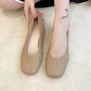 [라일리] Rly 여성 고무 장화 여성 셔링 장화 캐주얼 플랫 비