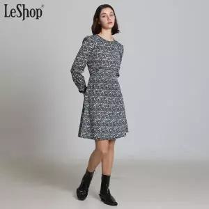 [르샵(LeShop)] 라운드넥 플라워 미니원피스 (택가격: 99000원)