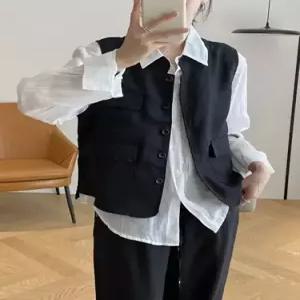 볼사스 여성 캐주얼 조끼 리넨 레이어드 나시 ADOR1