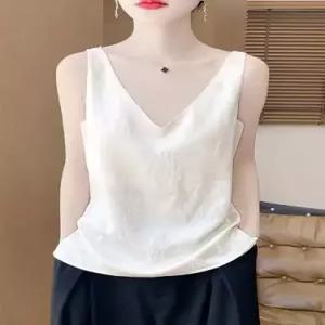 볼사스 여성 캐주얼 여름 이너 조끼 실키 브이넥 쿨링 나시 민소매 정장 ADOR2