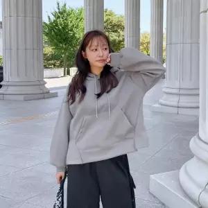 여성 후드티 캥거루 주머니 절개 디자인 트임 후디