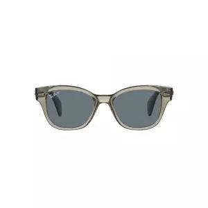 212730 Ray-Ban RB0880S 스퀘어 선글라스, 투명 그린/다크 블루 편광, 49mm